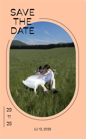오벌 아치 모바일 청첩장 디자인 미리보기